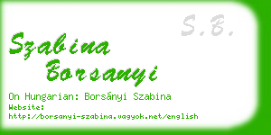 szabina borsanyi business card