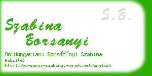 szabina borsanyi business card